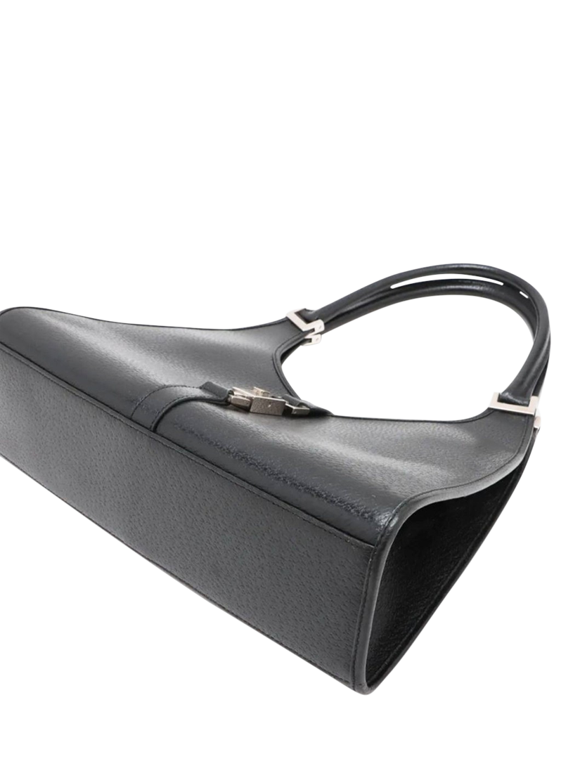 Product image 5 of 10, which shows Pre-loved GUCCI Jackie Leather Shoulder Bag, Black