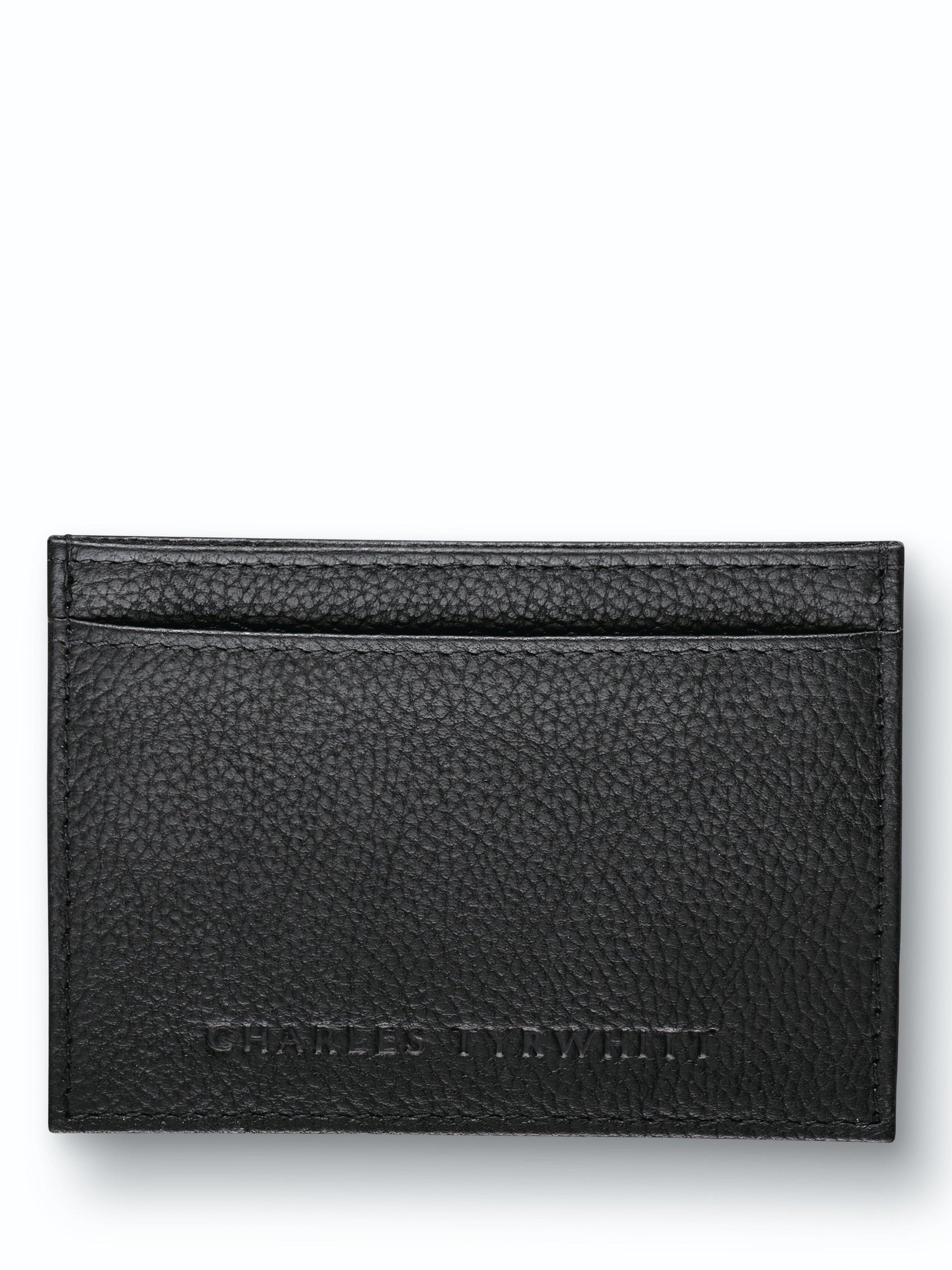Product image 1 of 4, which shows Charles Tyrwhitt Leather Card Holder, Black