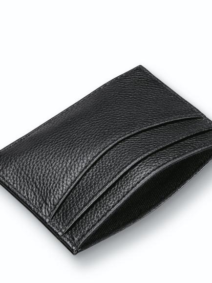Charles Tyrwhitt Leather Card Holder, Black - view 2, Black