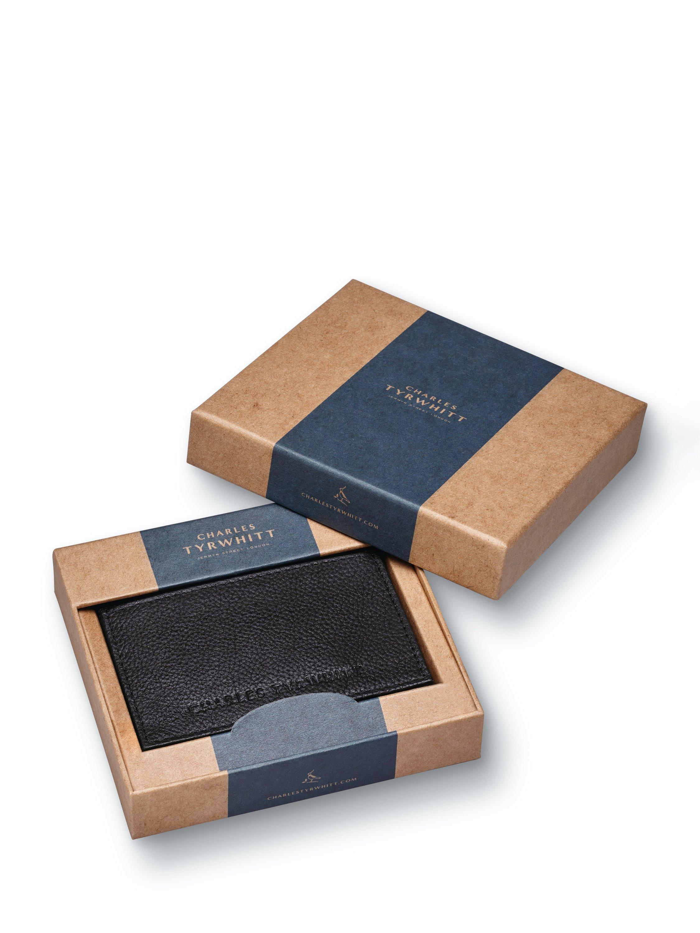 Product image 4 of 4, which shows Charles Tyrwhitt Leather Card Holder, Black