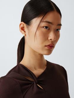 Lido Boxed Small Freshwater Stud Earrings, Silver Pearl - view 2, Silver Pearl