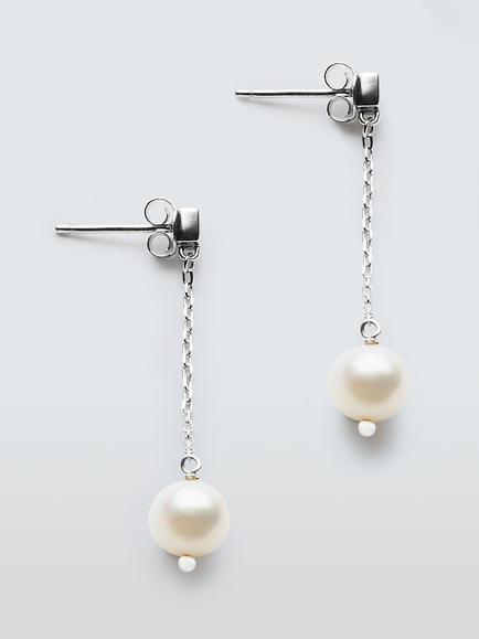 Lido Freshwater Pearl Drop Earrings, Silver, Silver