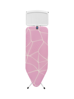 Brabantia Ironing Board C, 124 x 45cm, Solid Steam Unit Holder - Lilac Waves, 