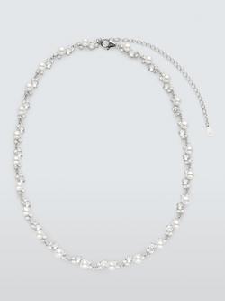 Lido Freshwater Button Pearl Necklace, Silver, Silver