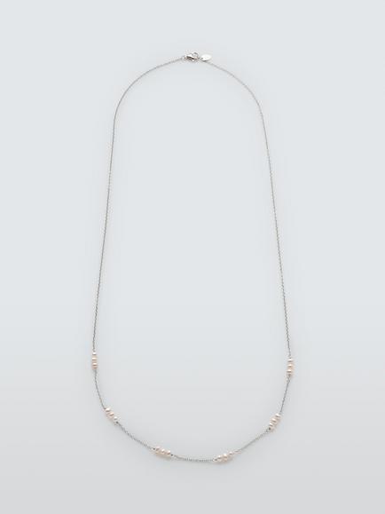 Lido Freshwater Pearl Section Necklace, Silver, Silver
