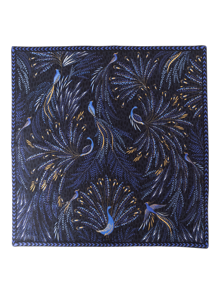 Sara Miller Anniversary Collection Peacock Parade Cotton Napkins, Set of 2, Dark Blue, Dark Blue