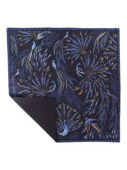 Sara Miller Anniversary Peacock Parade Cotton Napkins, Set of 2, Dark Blue - view 2, Dark Blue