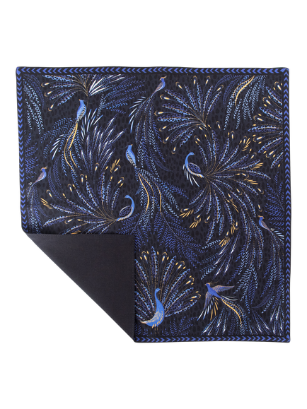 Sara Miller Anniversary Collection Peacock Parade Cotton Napkins, Set of 2, Dark Blue - view 2, Dark Blue