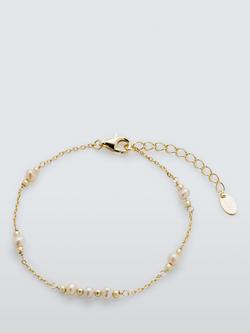 Lido Delicate Pearl Station Chain Bracelet, Gold, Gold