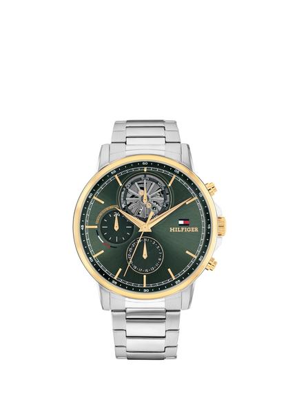 Tommy Hilfiger 1710735 Men's Round Chronograph Bracelet Strap Watch, Silver, Silver