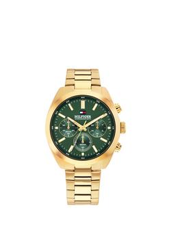 Tommy Hilfiger 1710736 Men's Round Chronograph Bracelet Strap Watch, Gold, Gold