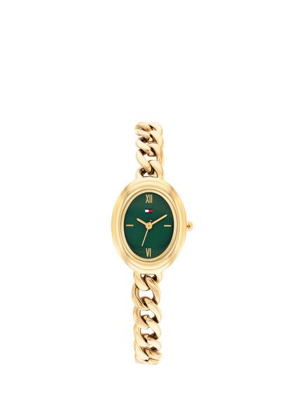 Tommy Hilfiger 1782877 Women's Oval Chain Bracelet Watch, Gold, Gold