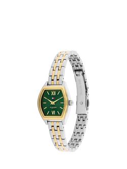Tommy Hilfiger 1782907 Women's Rectangular Bracelet Strap Watch, Bi-colour - view 2, Bi-colour