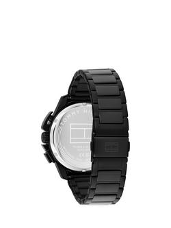 Tommy Hilfiger 1792262 Men's Round Chronograph Bracelet Strap Watch, Black - view 2, Black