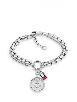 Tommy Hilfiger Chunky Chain Anchor Charm Bracelet, Silver, Silver