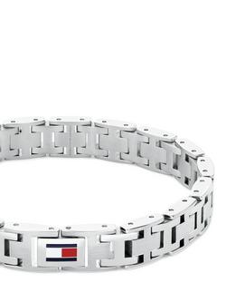Tommy Hilfiger Men's Stainless Steel Flag Bracelet, Silver - view 2, Silver