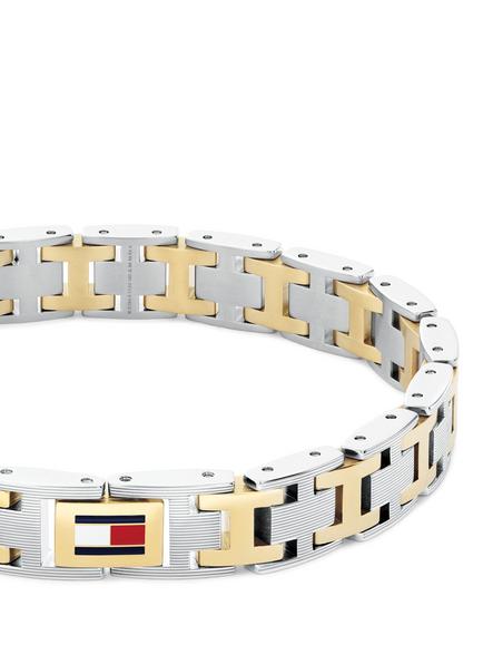Tommy Hilfiger Men's Stainless Steel Flag Bracelet, Bi-colour - view 2, Bi-colour