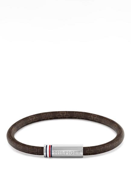 Tommy Hilfiger Men's Leather Cord Bracelet, Brown, Brown