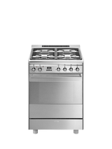 Smeg OUTLET Classic SUK61PX8 60cm Dual Fuel Range Cooker, Like New, Stainless Steel