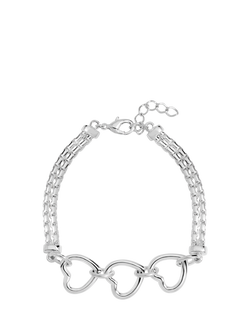 Simply Silver Interlink Heart Bracelet, Silver