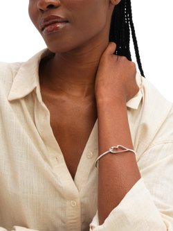 Simply Silver Polished Heart Bangle - view 2, Silver