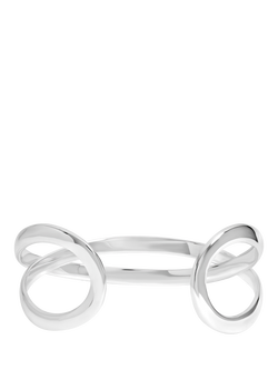 Simply Silver Polished Open Crossover Bangle, Silver