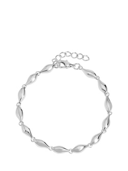 Simply Silver Polished Wave Bracelet, Silver