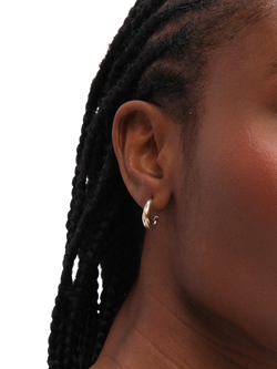 Simply Silver Two Tone Twist Hoop Earrings - view 2, Silver