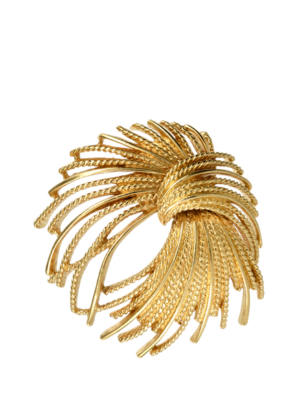 Eclectica Pre-Loved Vintage Monet 22ct Gold Plated Mirador Brooch, Dated Circa the 1980s, Yellow Gold