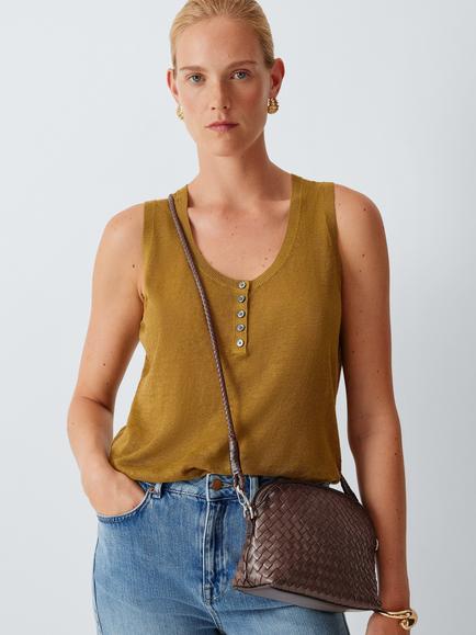 Dragon Diffusion Chunky Fellini Pochette Woven Leather Crossbody Bag - view 2, Dark Brown