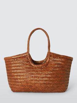 Dragon Diffusion Nantucket Woven Leather Tote Bag, Tan, Tan