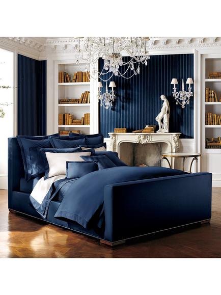 Ralph Lauren Argyle Square Oxford Quilted Pillowsham - view 2, Navy
