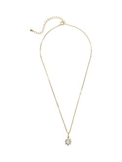 Eclectica Pre-Loved Vintage 18ct Gold Plated Crystal Pendant Necklace, Dated Circa 1980s - view 2, Yellow Gold