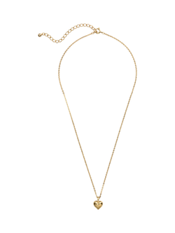Eclectica Pre-Loved Vintage Gold Plated Puffy Heart Pendant Necklace, Yellow Gold - view 2, Yellow Gold