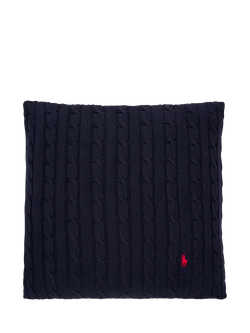 Ralph Lauren Cable Knit Cushion Cover, Navy