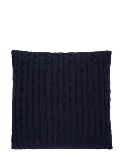 Ralph Lauren Cable Knit Cushion Cover - view 2, Navy
