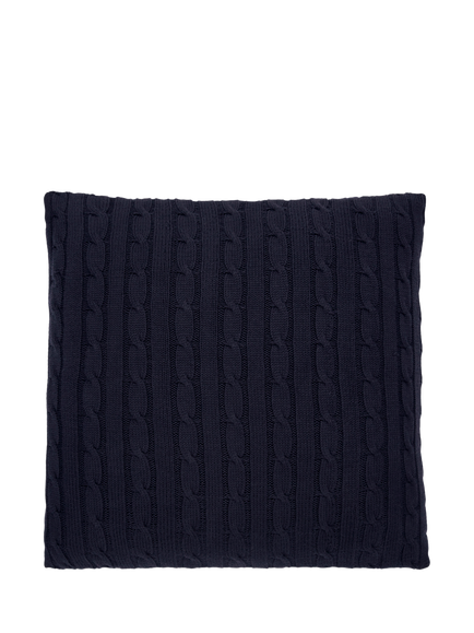Ralph Lauren Cable Knit Cushion - view 2, Navy