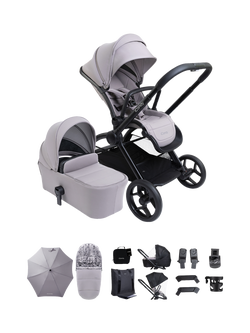 iCandy Core 2 Pushchair, Carrycot & Accessories Complete Bundle, Storm Grey, Storm Grey