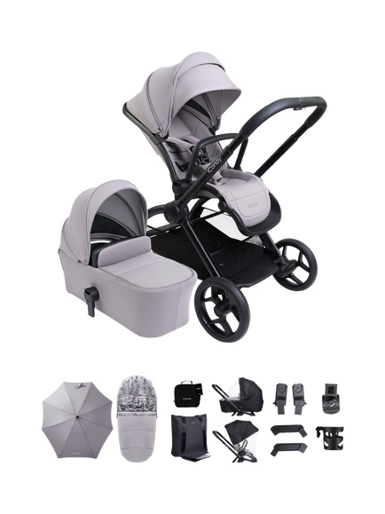 iCandy Core 2 Pushchair, Carrycot & Accessories Complete Bundle, Storm Grey