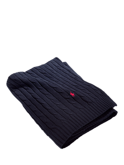 Ralph Lauren Cable Knit Throw, Navy