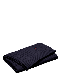 Ralph Lauren Cable Knit Throw - view 2, Navy