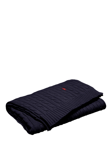 Ralph Lauren Cable Knit Throw - view 2, Navy