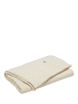 Ralph Lauren Cable Knit Throw, Off White