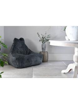Extreme Lounging Cord Beanbag Chair - view 2, Grey