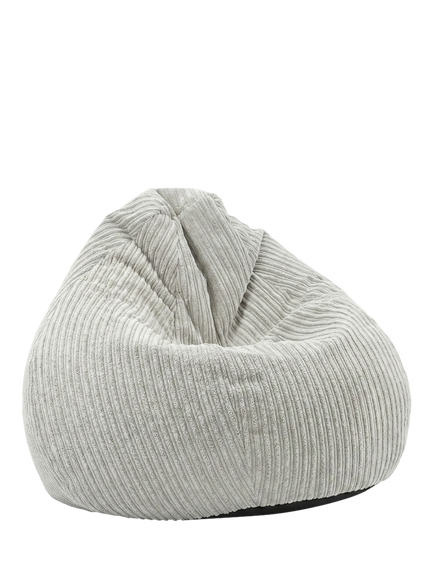 rucomfy Jumbo Cord Slouch Bag Bean Bag, Platinum
