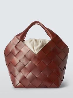 Dragon Diffusion Botteghe Woven Leather Bucket Bag, Bruciato, Bruciato