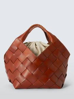 Dragon Diffusion Botteghe Woven Leather Bucket Bag, Tan, Tan