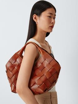 Dragon Diffusion Botteghe Woven Leather Bucket Bag, Tan - view 2, Tan