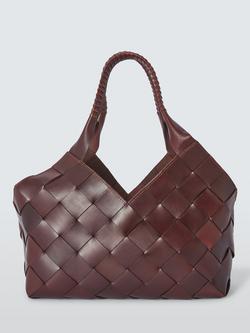 Dragon Diffusion Castello Large Woven Leather Shoulder Bag, Bruciato
