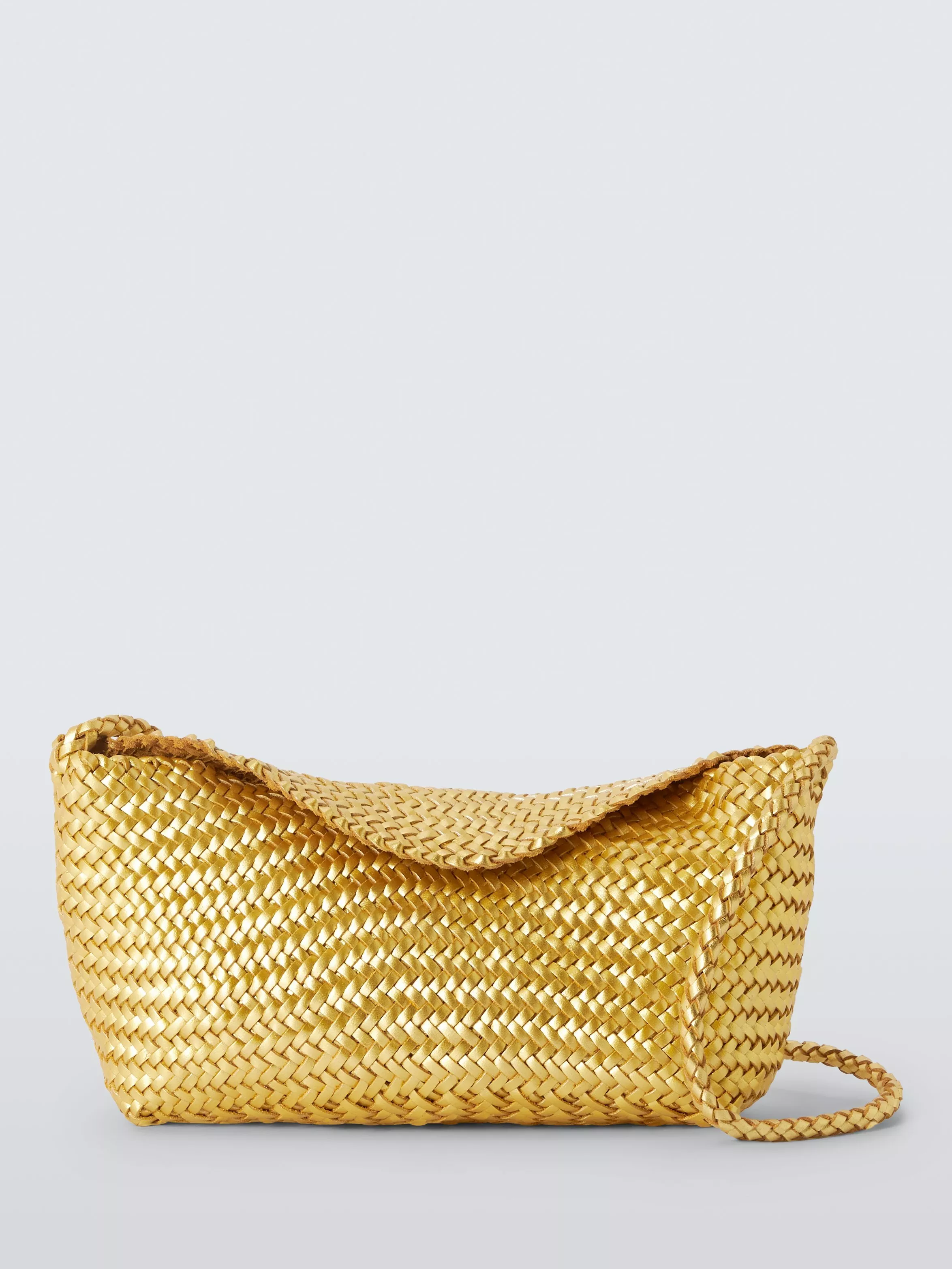 Dragon Diffusion Corsina Woven Leather Crossbody Bag, Gold